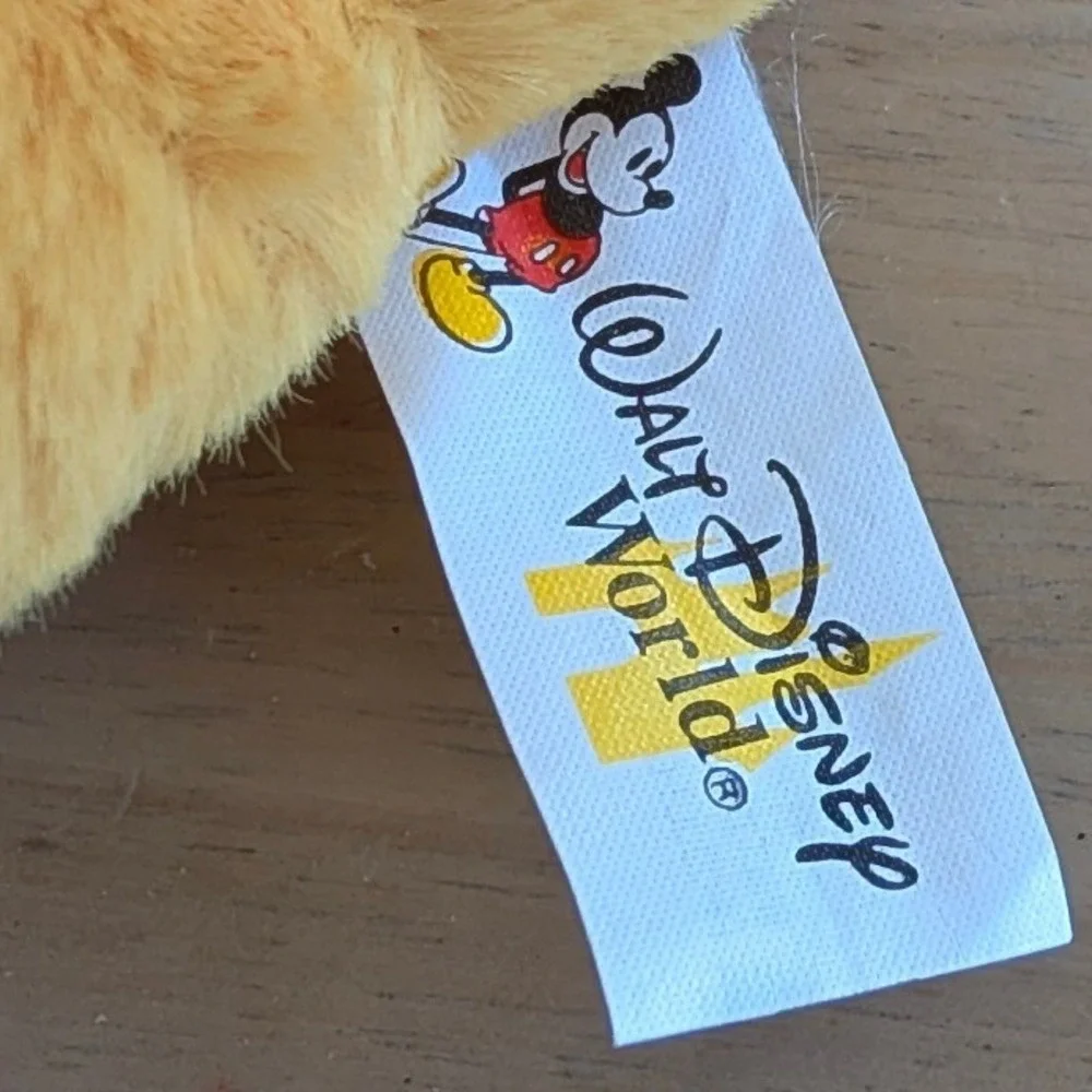 Walt Disney World Pluto Plush Stuffed Animal Dog 10 inch Green Collar Yellow